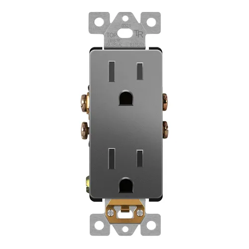 Miniatura 39 de LIDER LR15-TR-GD5P - Receptáculo decorativo mate c/tapa frontal intercambiable, tomacorriente a prueba de manipulaciones/niños, autoconexión a Dorado