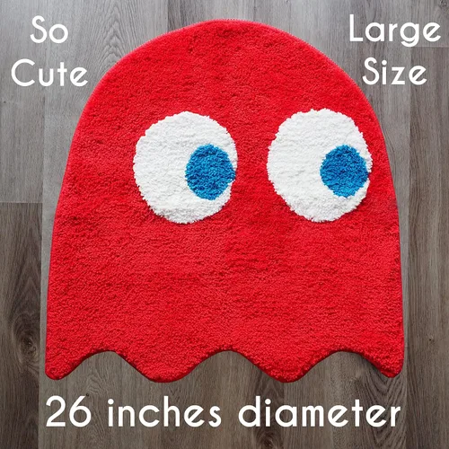 Miniatura 4 de Evovee Alfombra de baño roja, bonita alfombra de baño divertida, decoración divertida, alfombra roja para dormitorio, divertida, divertida, redonda