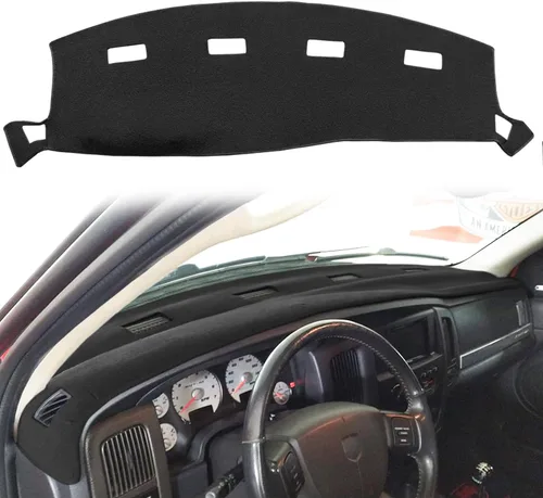 Yiz Funda para salpicadero, tapete de tablero, ajuste personalizado para Dodge Ram 1500 2002-2005, 2500/3500 2003-2005 (02-05 Negro) Y22