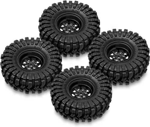 Miniatura 7 de Juego de ruedas Beadlock de 1.0 - 3.78 mm de desplazamiento para coche de oruga RC 1/18 1/24 Axial AX24 SCX24 FMS FCX24 TRX4M, Negro (W1004-T1014)