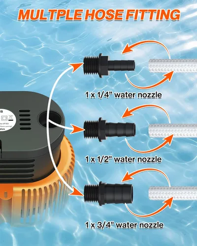 Miniatura 6 de AgiiMan Bomba de Cubierta de Piscina Sobre el Suelo - Bomba Sumergible para Sumidero de Natación Enterrada, Eliminación de Agua con Manguera