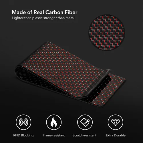 Miniatura 32 de SERMAN BRANDS Clip de dinero de fibra de carbono para hombres – Cartera delgada con clip de dinero RFID, bolsillo frontal minimalista, cartera EDC