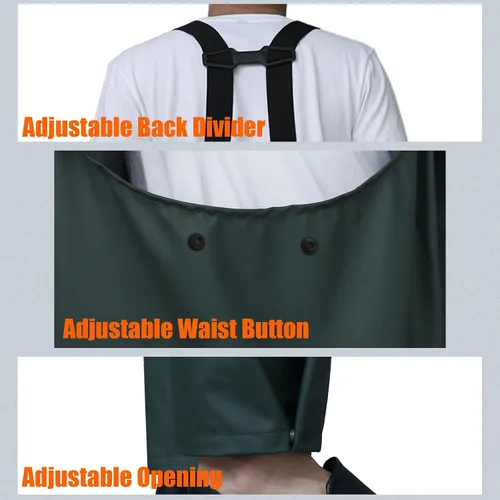 Miniatura 15 de RainRider Pantalones de lluvia con peto de trabajo para hombres y mujeres, pantalones resistentes al agua, pantalones de trabajo, overol de pesca