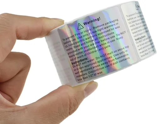 Miniatura 12 de HAHIYO 500 calcomanías de advertencia de velas circulares marrones de 1.5 pulgadas, etiquetas adhesivas de seguridad de papel kraft para hacer velas