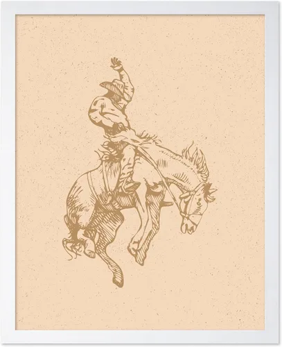 Miniatura 88 de Poster Master Póster de Rodeo marrón – Estampado retro de vaquero sobre caballo – Arte de vaquero – Arte occidental – Arte del salvaje oeste