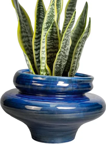 Miniatura 11 de Macetas de cerámica para plantas de 10.6 pulgadas, macetas de bonsái para plantas de interior con orificio de drenaje, maceta decorativa al aire