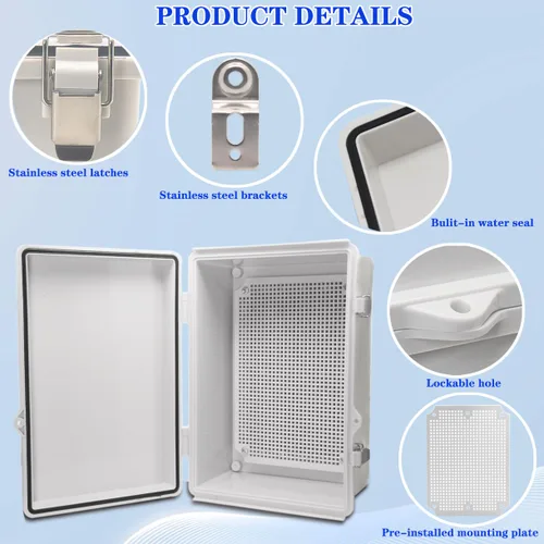 Miniatura 3 de Caja eléctrica impermeable al aire libre, caja de conexiones resistente a la intemperie, IP67 ABS, interruptor de caja de plástico, enrutador, caja
