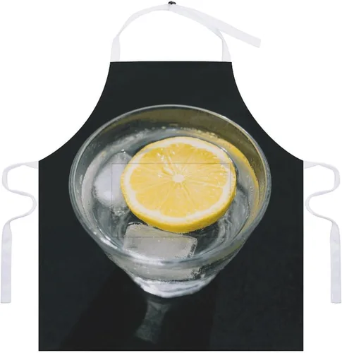 Miniatura 7 de MUSM Apron for Adults - 27.6 X 31.5 Inch, Heavy-Duty Polyester Aprons with Two Large Pockets, Waterproof Lemon And Cup Kitchen Apron for Cooking