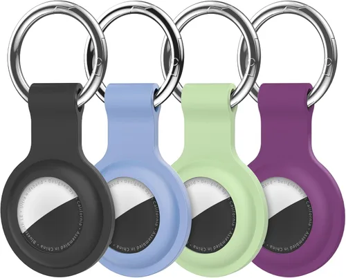 Miniatura 38 de Paquete de 4 llaveros compatibles con AirTag para AirTag de 1ª y 2ª generación, para AirTag de 1ª y 2ª generación, funda para AirTag, rastreador