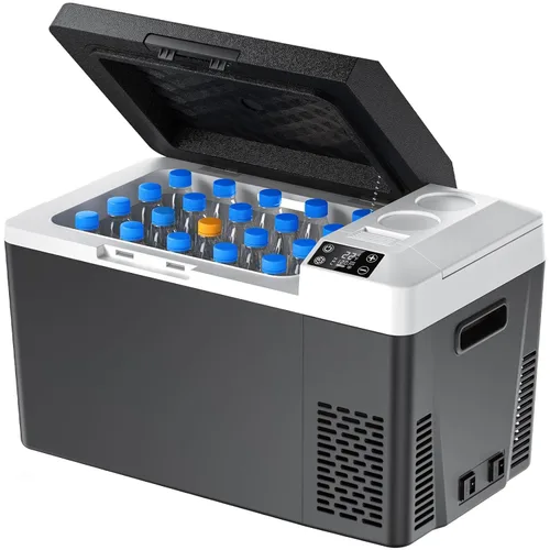 Marsail Refrigerador de 12 voltios para automóvil, enfriador eléctrico de 24 cuartos, refrigerador portátil para auto con opción de alimentación por