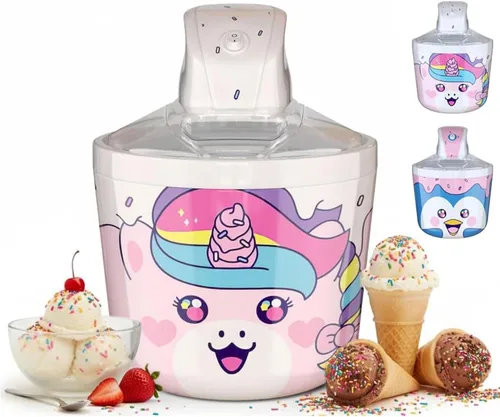 Miniatura 10 de Máquina para hacer helados para niños – 1.2 cuartos de galón de pingüino eléctrico para helados, la mejor máquina de encimera para helado casero