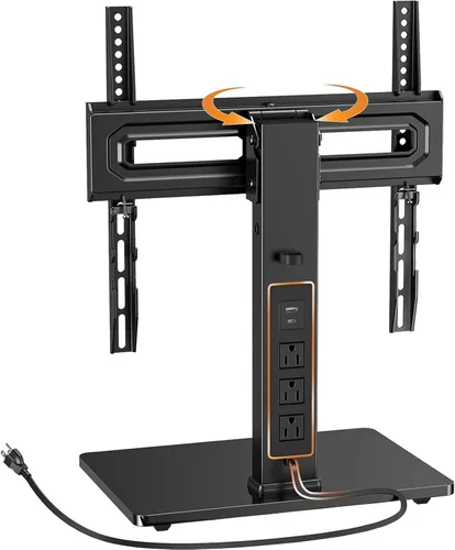 Miniatura 16 de Perlegear Base giratoria universal para televisores de 32 a 70 pulgadas, soporte de mesa ajustable en altura con inclinación, base de vidrio