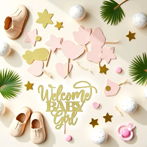 Miniatura 8 de Kaoenla Decoración para tartas de bienvenida para bebé, baby shower, baby shower, recién nacida, espectáculo de género, decoración de fiesta