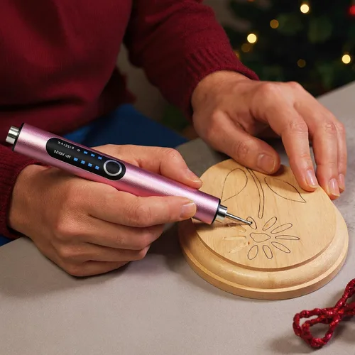 Miniatura 6 de Bolígrafo de grabado inalámbrico con luz LED, recargable por USB, bolígrafo grabador eléctrico de 3 velocidades, ajustable, de doble uso
