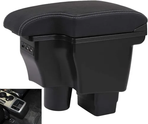 Miniatura 9 de YJYWZH Caja de reposabrazos de doble capa para Mazda CX-3 2015-2018 consola central de almacenamiento interior del automóvil con 3 puertos USB