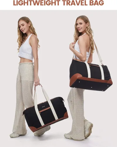 Miniatura 9 de LOVEVOOK Bolsa de viaje para mujer, bolsas de fin de semana, Negro -, Casual