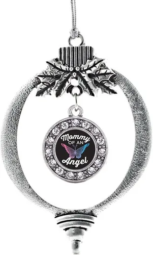 Miniatura 98 de Inspired Silver - Twin One - Adorno festivo de Navidad de plata - Adorno festivo de árbol de Navidad con dije de círculo y circonita cúbica