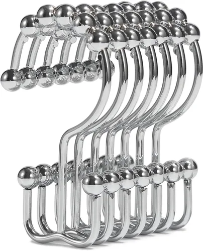 Miniatura 16 de Goowin - Ganchos para cortina de ducha, anillos de cortina de ducha de acero inoxidable, ganchos negros para cortina de ducha, anillos de cortina