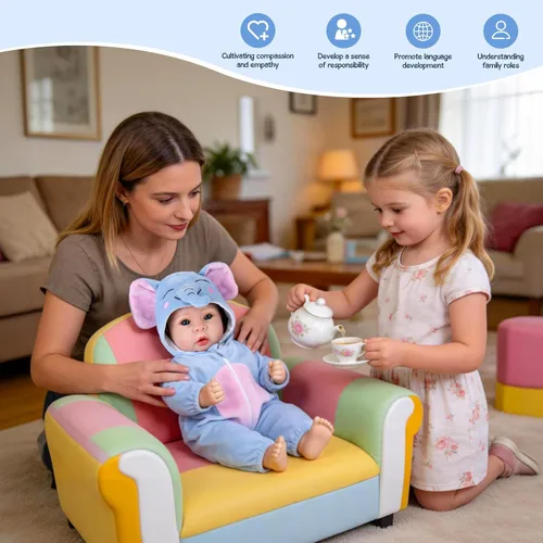 Miniatura 6 de Aori Muñeca de bebé niño de 17 pulgadas, muñecas de bebé de la vida real con kit de alimentación incluido, muñeca de bebé recién nacido que se ve