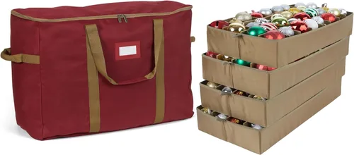 Miniatura 85 de Covermates Keepsakes Bolsa de almacenamiento ajustable para adornos, poliéster resistente, separadores acolchados y bandejas FlexGrid, organizador