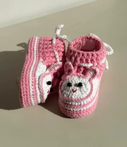 Miniatura 7 de DFXIU Botines de bebé recién nacido, transpirables y cómodos, a mano, de ganchillo, suave, de dibujos animados, para bebés de 0 a 1 año