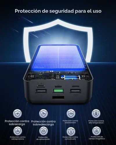 Miniatura 5 de Cargador Portátil 60000mAh Banco de Energía - Carga Rápida 22.5W Paquete de Batería Externa, Pantalla LED USB C Cargador de Teléfono Celular