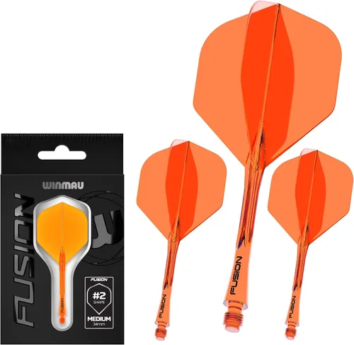 Miniatura 8 de Dardos Winmau Fusion Sistema Integrado de Vuelo y Eje - Forma y Diseño No.2 - Disponible en Corto, Intermedio y Mediano - Claro, Rojo y Morado