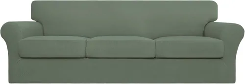 Miniatura 13 de Easy-Going - 4 piezas de funda elástica para sofá de gran tamaño para perros, lavable, para 3 cojines separados, protector de muebles elástico