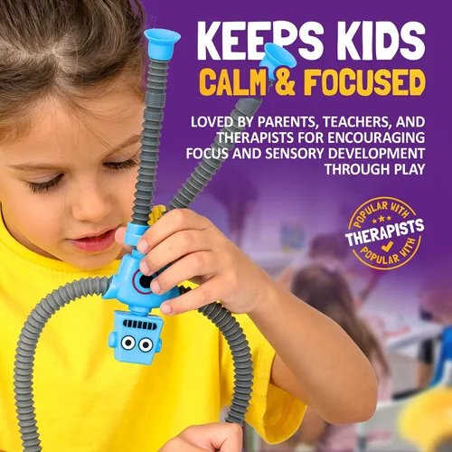 Miniatura 7 de nutty toys Juguetes Sensoriales de Robot 4 Unidades - Tubos Pop Superiores Fidget 2025 para TDAH y Autismo Edades 3 4 5 6 7 8 9 10 11 12, Mejor Idea