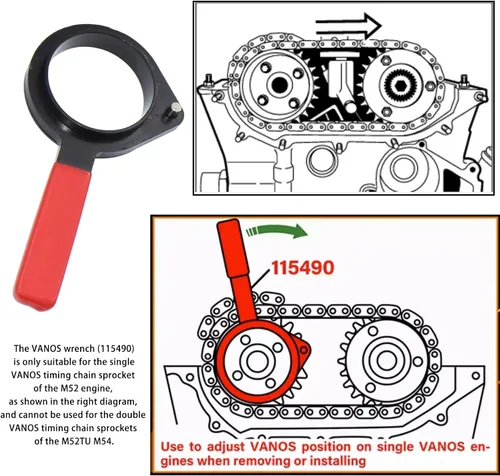 Miniatura 4 de Kit de herramientas de bloqueo de alineación de árbol de levas Double Vanos, compatible con BMW M52, M52TU, M54, M56, 325i, 325xi, 325Ci, 330i, azul