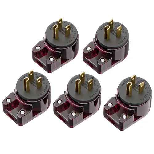 Miniatura 31 de Nema 5-15P Enchufe de ángulo recto de 90 grados, enchufe Plugrand 15A 125V en ángulo, enchufes de CA de 3 clavijas DIY de 3 clavijas, enchufes de CA