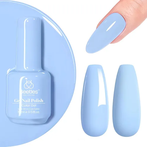 Miniatura 164 de Beetles - Esmalte de uñas de gel verde luminoso que brilla en la oscuridad, esmalte de uñas de gel que se absorbe con lámpara LED UV, arte de uñas