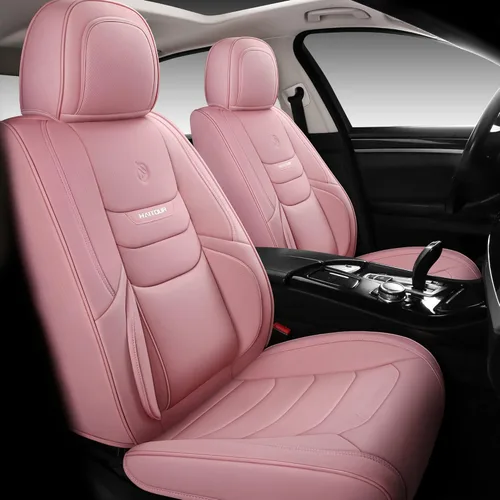 Miniatura 11 de Fundas de cuero de cobertura completa para asiento delantero de automóvil, 1 par, ajuste universal para la mayoría de automóviles, sedanes, XT04 Gris