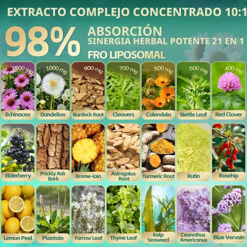 Miniatura 3 de Suplementos de drenaje linfático liposomal 21 en 1, cápsulas blandas, suministro para 100 días, soporte del sistema linfático de 6000 mg para 1