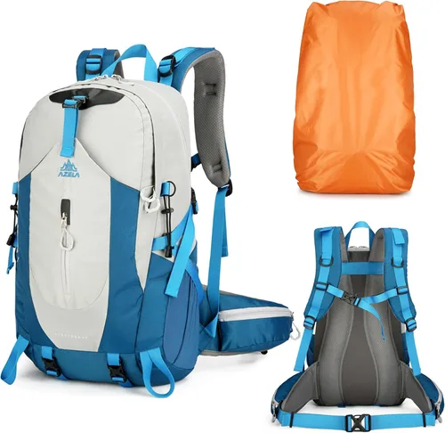 Miniatura 7 de Mochila de senderismo de 40 L para hombres y mujeres, ligera, impermeable, plegable, para campamento, viajes, con cubierta para la lluvia