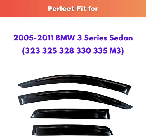 Miniatura 71 de KPY Visor de ventana compatible con Kia Soul 2009-2013, Protector contra lluvia de 4 unidades, deflectores de ventilación de ventana lateral