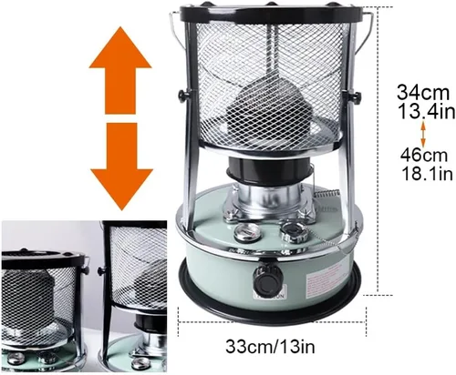 Miniatura 4 de Calentador de queroseno portátil para uso en interiores, calentador de estufa de queroseno de 5.2 litros, calentadores no eléctricos, quemador
