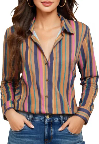 Miniatura 15 de Camisas sin planchado y sin arrugas para mujer, con botones, de manga larga, de seda de morera, blusas casuales para el trabajo