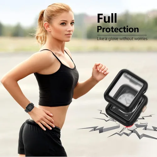 Miniatura 4 de Paquete de 2 fundas compatibles con Apple Watch de 1.496 pulgadas (1.496 in), protector de pantalla de poliuretano termoplástico (TPU), funda
