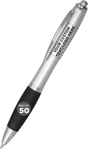 Miniatura 13 de DISCOUNT PROMOS - Bolígrafos personalizados con agarre de goma y tinta negra, paquete de 10 unidades, diseño ergonómico, ideal para oficina