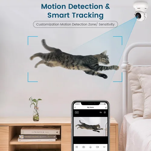 Miniatura 4 de litokam Cámara de seguridad 2K para interiores, cámaras panorámicas/inclinables de 360 para seguridad en el hogar con detección de movimiento