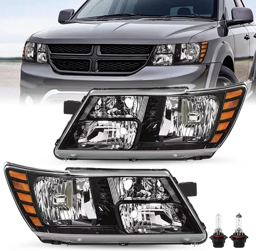 Miniatura 2 de JSBOYAT Conjunto de faros delanteros y luces traseras de repuesto para Dodge Journey 2009-2020, lado del conductor y del pasajero, carcasa negra