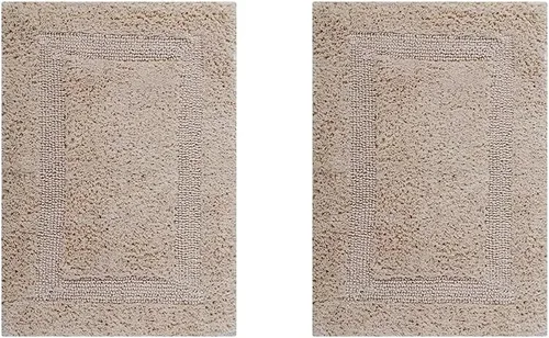Miniatura 17 de Better Trends Alfombra de Inodoro en Forma de U Cubierta de Asiento de Inodoro de Lujo 100% Algodón Absorbente de Agua, Cubierta de Tapa Reversible