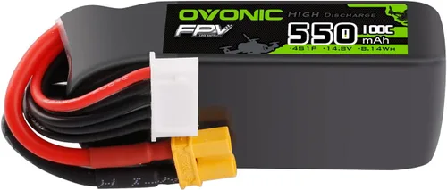 OVONIC Batería Lipo de 14.8V 100C 550mAh 4S con enchufe XT30