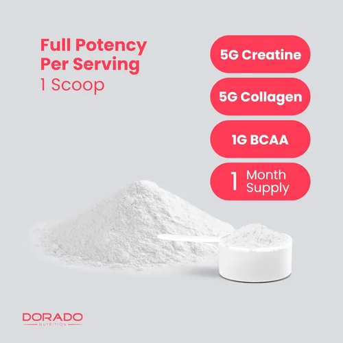 Miniatura 8 de Creatina para Mujeres Polvo de Monohidrato de Creatina 5G + 5000mg de Colágeno + 1000mg de BCAA 2:1:1 en Polvo (30 Porciones) Apoyo para Glúteos