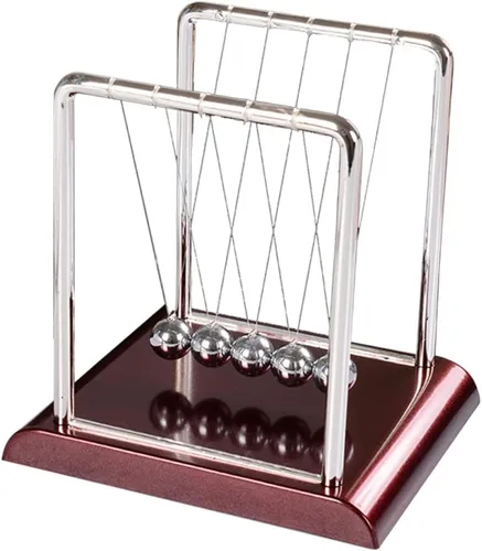 TOYANDONA Bola grande de péndulo Newton con base cuadrada de metal con movimiento perpetuo para decoración de oficina en casa y regalo educativo de