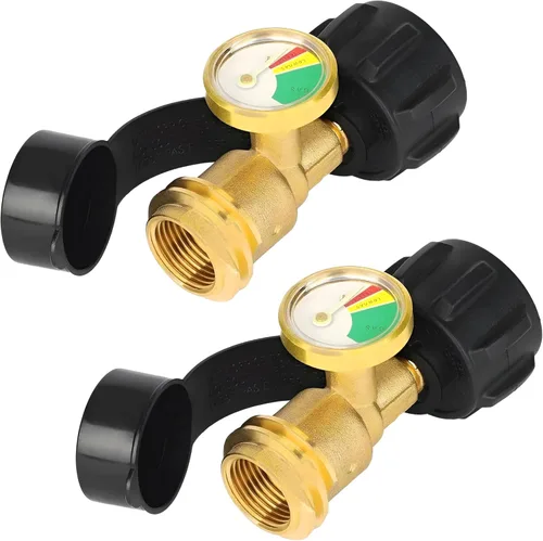 Indicador de nivel de tanque de propano para RV, 2 medidores de presión de gas codificados por colores para tanques LP de 5 a 40 libras, detector de
