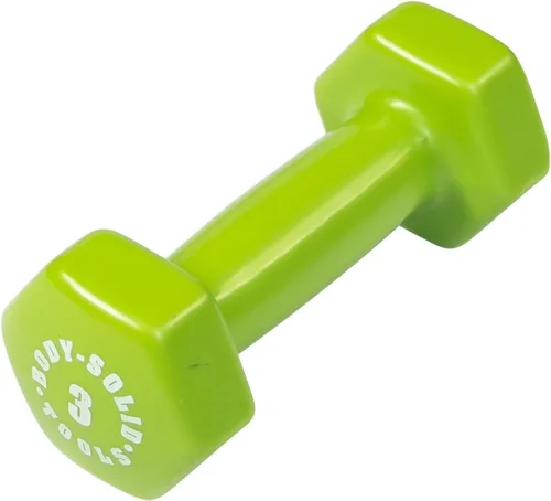 Miniatura 2 de Body-Solid Tools - Mancuerna de vinilo para entrenamiento aeróbico y terapia física, pesas de mano para mujeres, mancuernas hexagonales