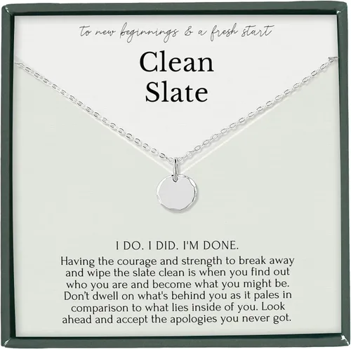 HOPE LOVE SHINE New Beginnings Lotus Necklace for Women - Gifts for Her - Divorce Gifts, Addiction Recovery, AAA, Sobriety Gifts for Women, Break