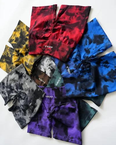 Miniatura 7 de AUROLA Dream Tie Dye Workout Shorts for Women Seamless Scrunch Soft Active Shorts